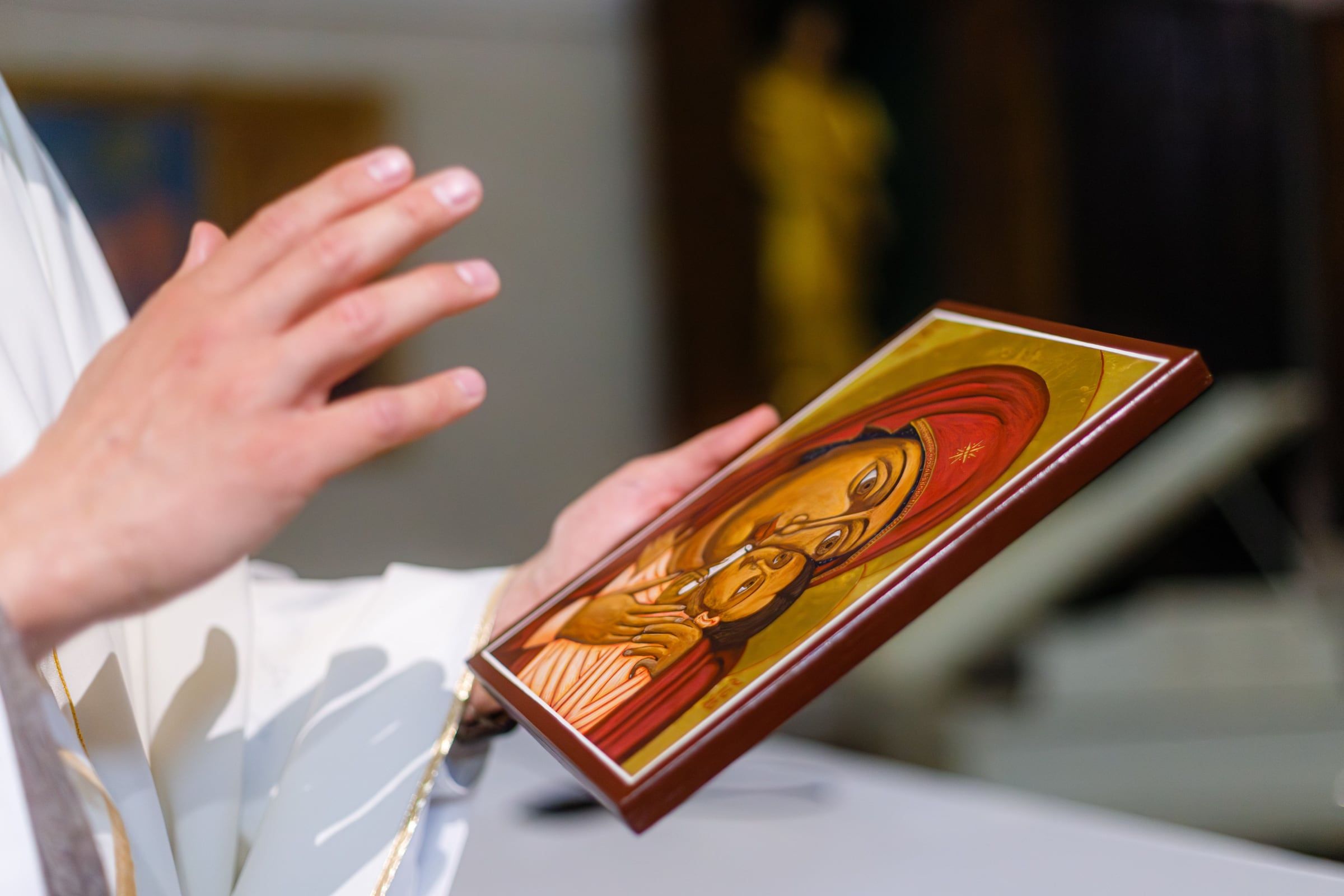 Bénédiction d'une icône de la Vierge de Korsun